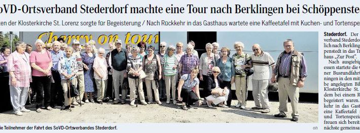 PAZ: SoVD-Ortsverband Stederdorf machte eine Tour nach Berklingen bei Schöppenstedt PAZ: SoVD-Ortsverband Stederdorf machte eine Tour nach Berklingen bei Schöppenstedt