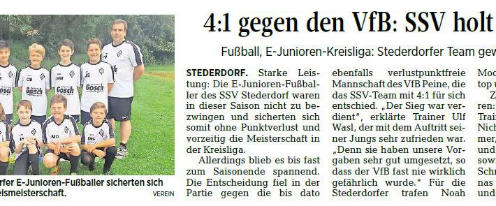 PAZ: 4:1 gegen den VfB: SSV holt den Titel PAZ: 4:1 gegen den VfB: SSV holt den Titel