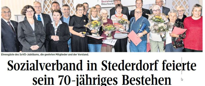 PAZ: Sozialverband in Stederdorf feierte sein 70-jähriges Bestehen PAZ: Sozialverband in Stederdorf feierte sein 70-jähriges Bestehen