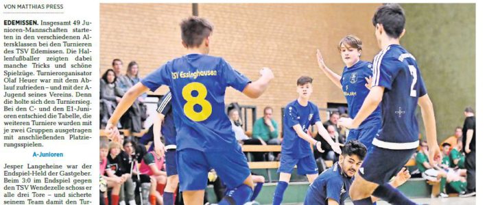 PAZ: Hallenfußball: Der TSV Edemissen veranstaltete sieben Turniere in allen Jugend-Altersklassen PAZ: Hallenfußball: Der TSV Edemissen veranstaltete sieben Turniere in allen Jugend-Altersklassen