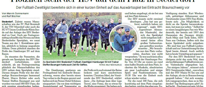 PAZ: Warum Zweitligist HSV plötzlich zu Gast beim SSV Stederdorf ist PAZ: Warum Zweitligist HSV plötzlich zu Gast beim SSV Stederdorf ist
