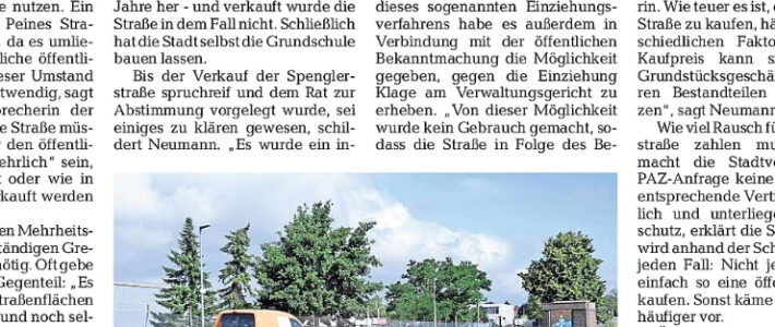 PAZ: Ein seltener Fall: Spenglerstraße in Stederdorf verkauft PAZ: Ein seltener Fall: Spenglerstraße in Stederdorf verkauft